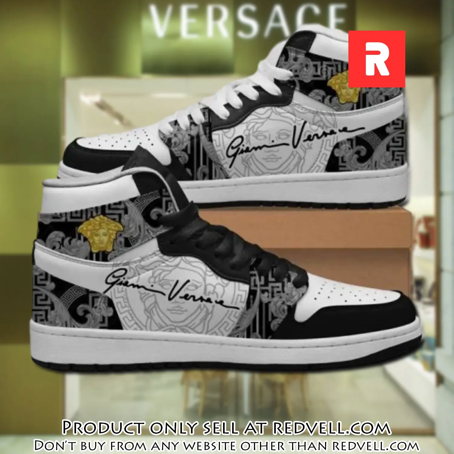 Gianni versace black high air jordan sneakers shoes hot gifts unisex 27b rv3453163